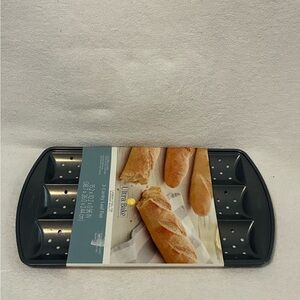 Black Perforated Baguette Pan - 3-Cavity